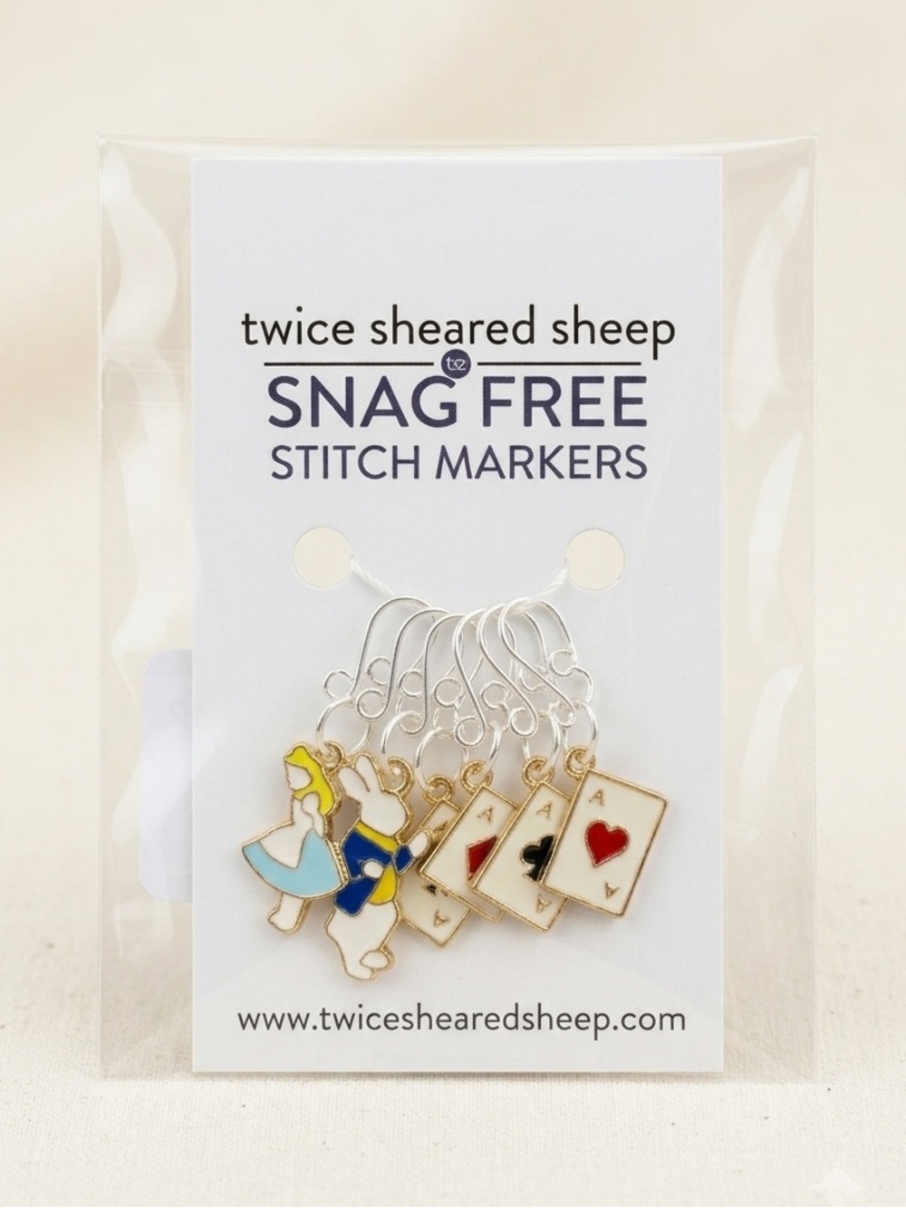 Alice in Wonderland Themed Snag-Free Stitch Markers – Set of 6 - Picture 2 of 5